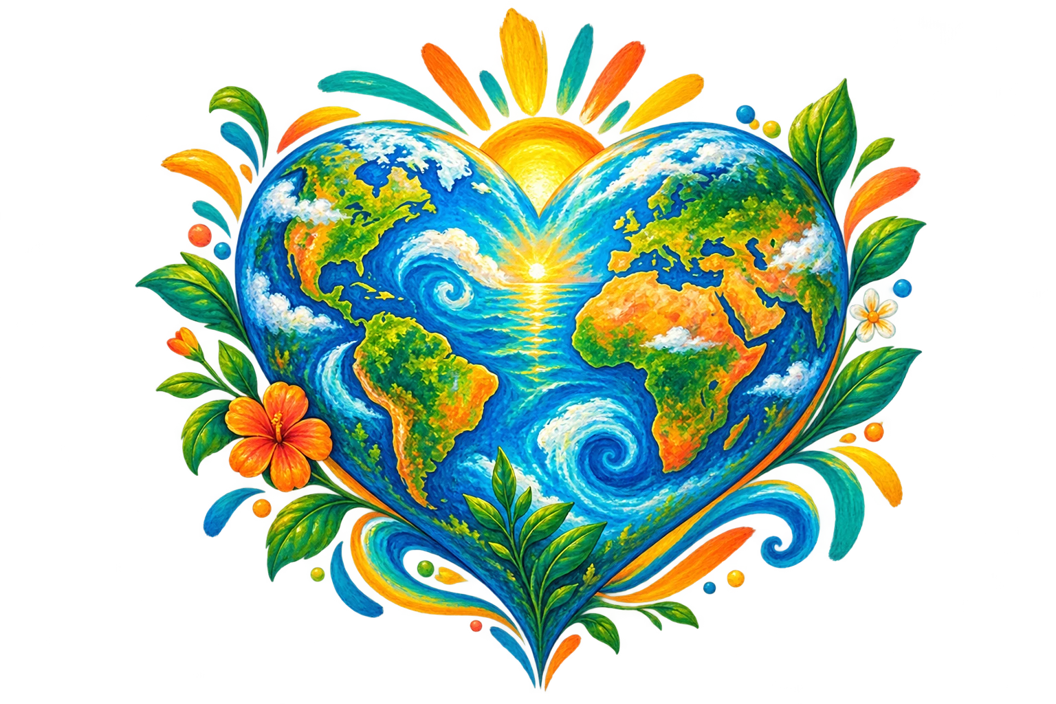 Earth held as a living heart in the Creation OG visual language